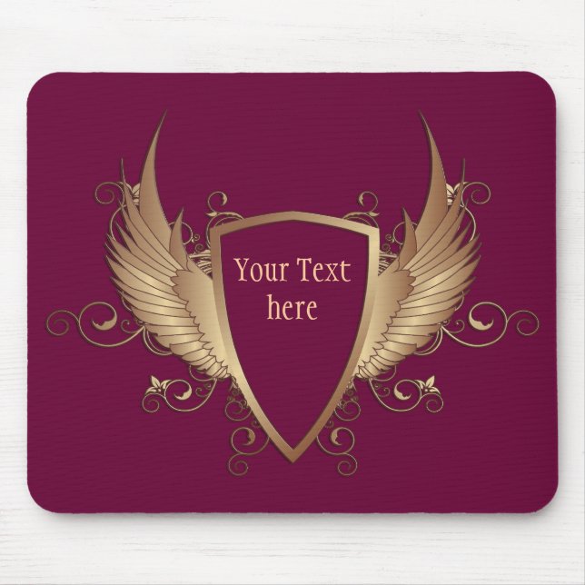 KAMM mit FLÜGELN + Ihr Text Mousepad (Vorne)