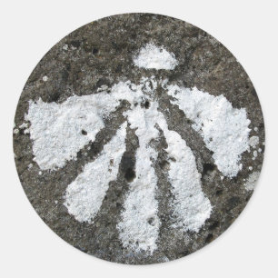 Kamm-Muschel-Muschel-Aufkleber Runder Aufkleber