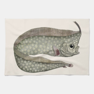 Kamm-Schwertfisch, Vintage Meeresaquarienleben Geschirrtuch