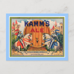 Kamm's Ale Vintag Label Postkarte
