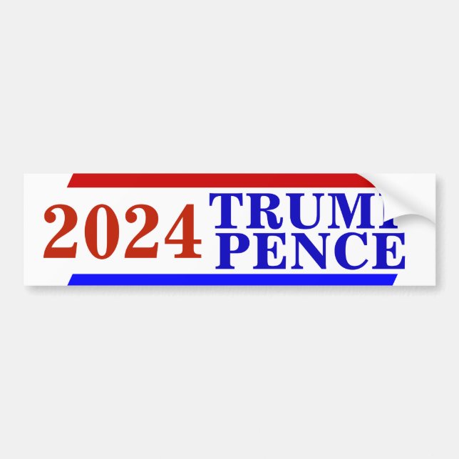 Kampagne 2024 TRUMP PENCE Präsidentschaftswahl Autoaufkleber (Vorne)