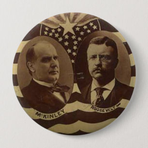 Kampagne für McKinley/Roosevelt Button