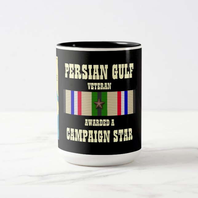 KAMPAGNE STAR PERSIAN GULF KRIEG VETERAN ZWEIFARBIGE TASSE (Mittel)