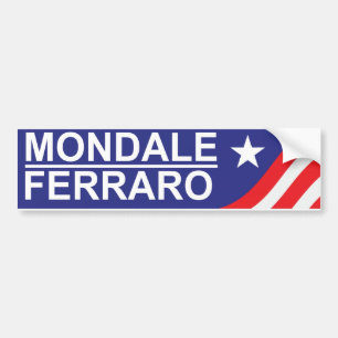 Kampagnen-Autoaufkleber 1984 Mondale Ferraro Autoaufkleber
