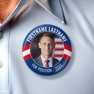 Kampagnen-Foto mit geschwungener Schrift - Rot-Wei Button