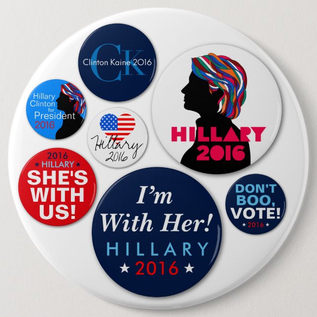 Kampagnen-Superknopf Hillary 2016 Button (Vorderseite)