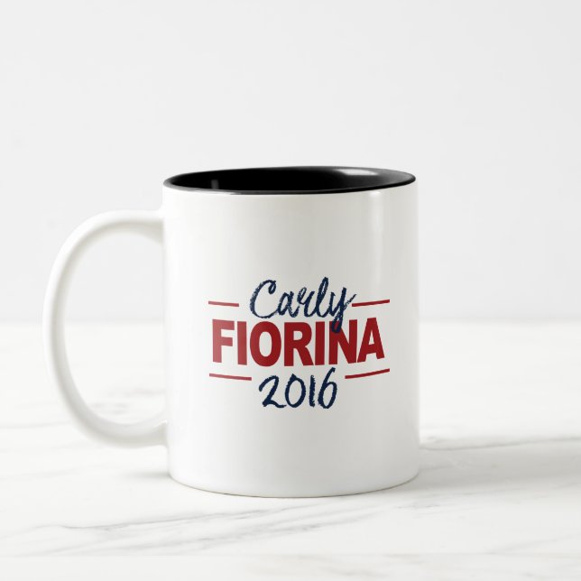 Kampagnen-ZeichenCursive Carly Fiorinas 2016 Zweifarbige Tasse (Links)