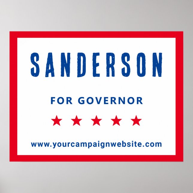 Kampagnenname Rotes Weiß Blaue politische Wahl Poster (Vorne)