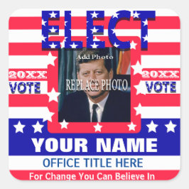 Kampagnenvorlage | Stangen Streifen Quadratischer Aufkleber