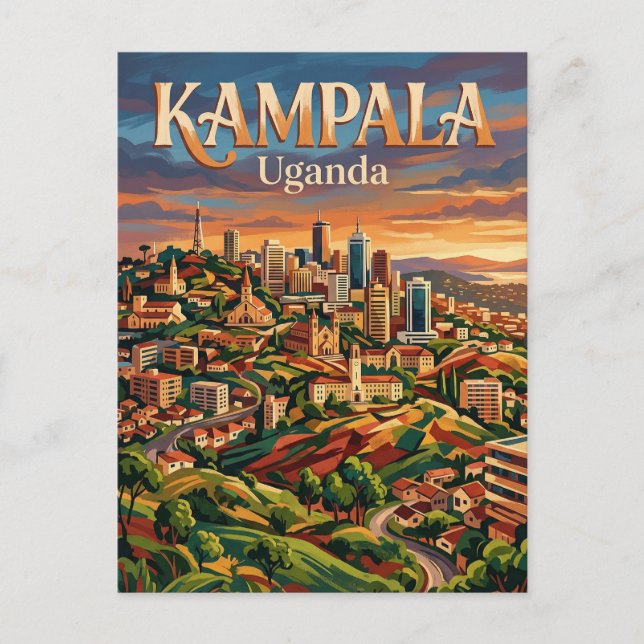 Kampala Sieben Hügel Uganda Postkarte (Vorderseite)