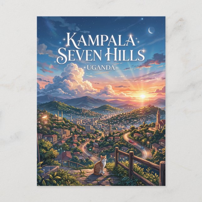 Kampala Sieben Hügel Uganda Postkarte (Vorderseite)