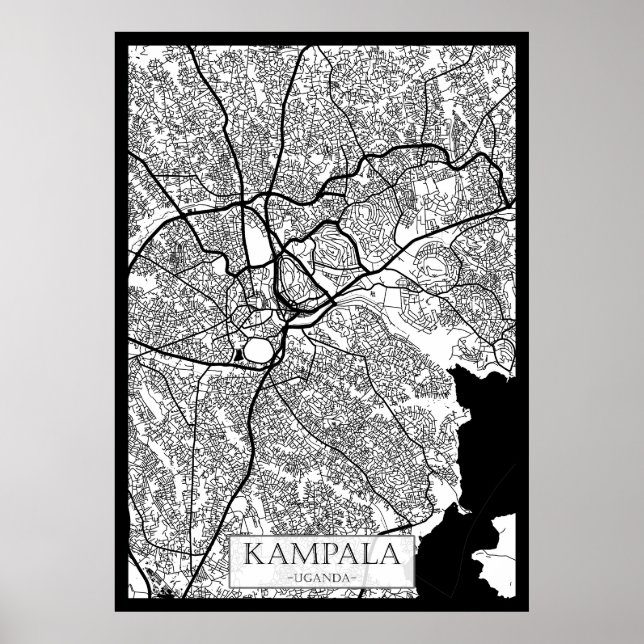 Kampala Uganda Stadtplan Poster (Vorne)