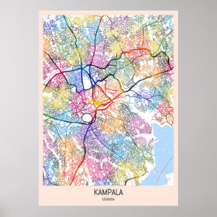 Kampala Uganda Stadtplan Poster