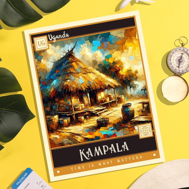 Kampala, Uganda | Vintage Malerei Postkarte (Von Creator hochgeladen)