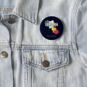 Kampanien Italien Retro Region Karte Vintag Souven Button
