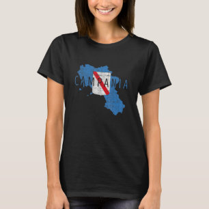Kampanien Karte Word Art Campania Italien Souvenir T-Shirt