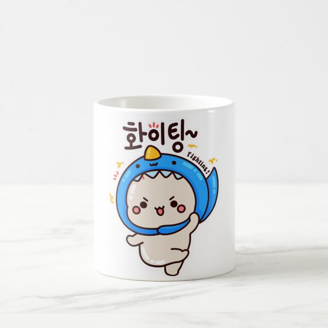 KAMPF 화 이 팅 - Koreanischer Hangul Kaffeetasse (Mittel)