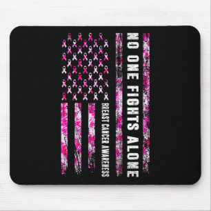 Kampf allein amerikanischer Flagge Brustkrebs Bewu Mousepad