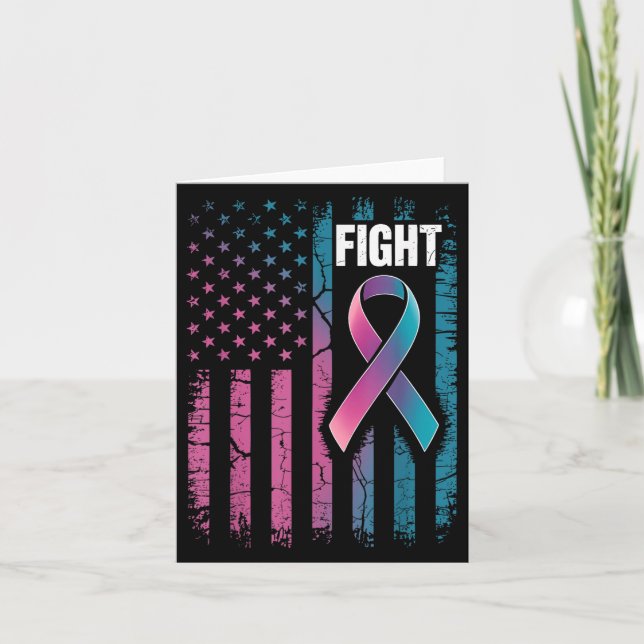 Kampf Amerikanischer Flagge - Bewusstsein für Suiz Karte (Vorderseite)