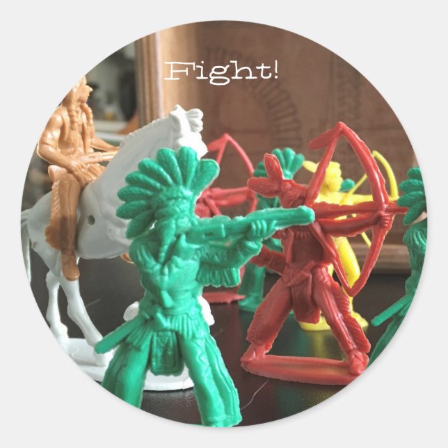Kampf! Aufkleber! Runder Aufkleber (Vorderseite)