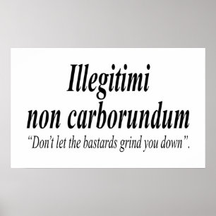 KAMPF BACK Illegitimi non carborundum ist ein Spot Poster