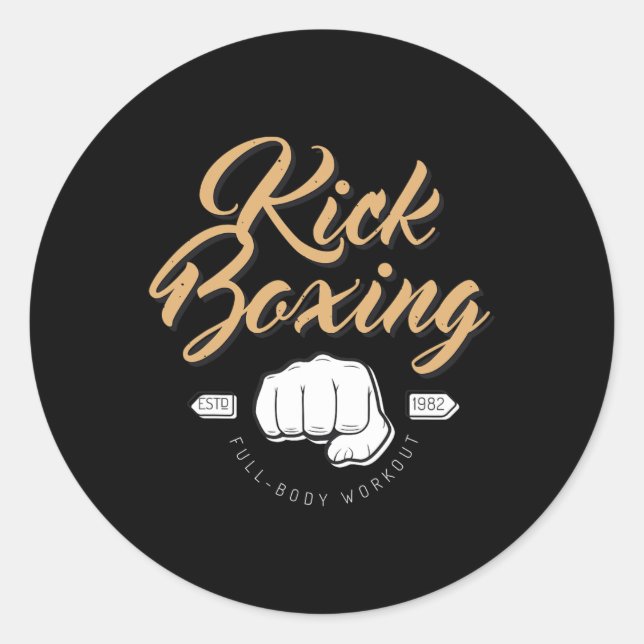 Kampf Boxen Kickboxen  Runder Aufkleber (Vorderseite)