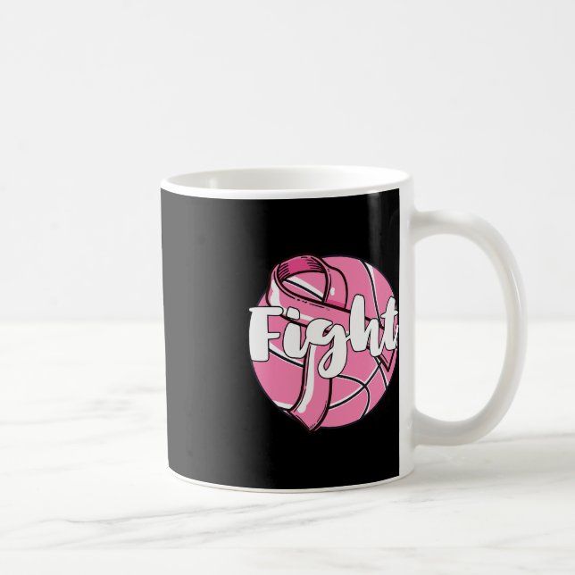 Kampf Brustkrebs Basketball Basketball Ba Kaffeetasse (Rechts)