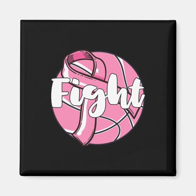 Kampf Brustkrebs Basketball Basketball Ba Magnet (Vorne)