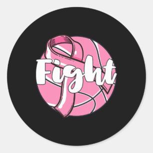 Kampf Brustkrebs Basketball Basketball Ba Runder Aufkleber