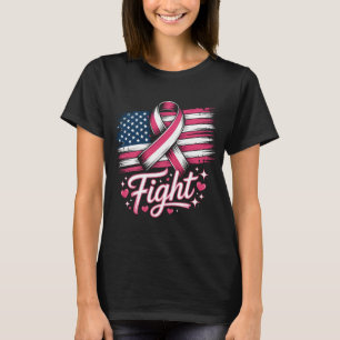Kampf Brustkrebs Bewusstsein Pink Ribbon American T-Shirt