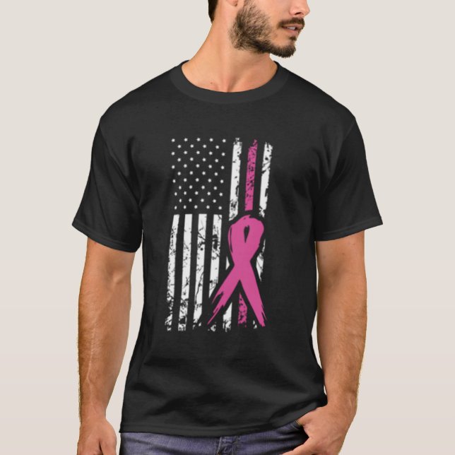 Kampf Brustkrebs-Bewusstseinsmonat Amerikanische F T-Shirt (Vorderseite)