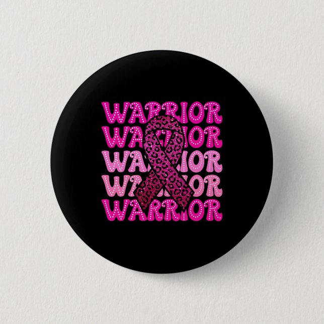 Kampf Brustkrebs-Bewusstseinswarter Rosa Band Button (Vorderseite)