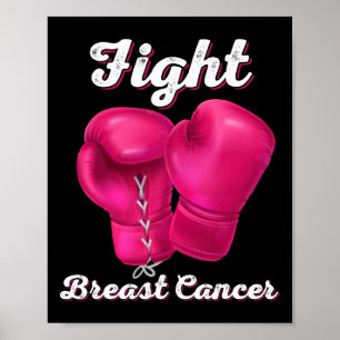 Kampf Brustkrebs Boxing Gloves Brustkrebs Aw Poster