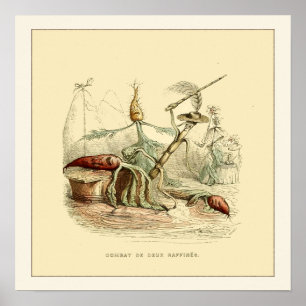 Kampf De Deux Raffines durch JJ Girlande Poster