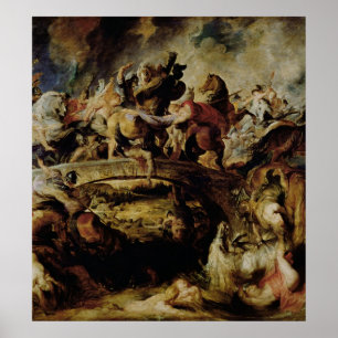 Kampf der Amazonas und des Griechen, c.1617 Poster