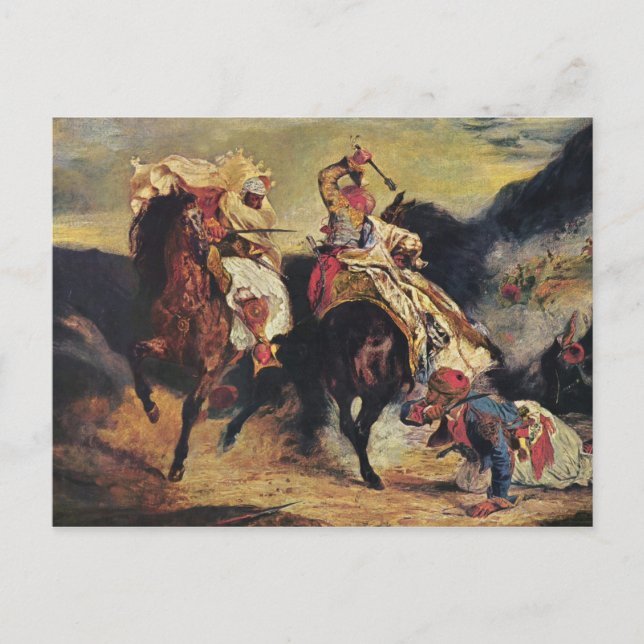 Kampf der Giaour und der Pascha Postkarte (Vorderseite)