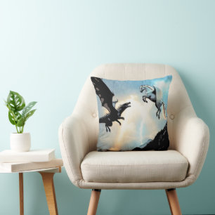 Kampf des Drachen und Pegasus Kissen