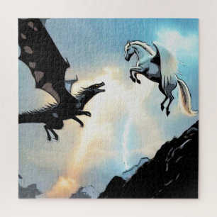 Kampf des Drachen und Pegasus Puzzle