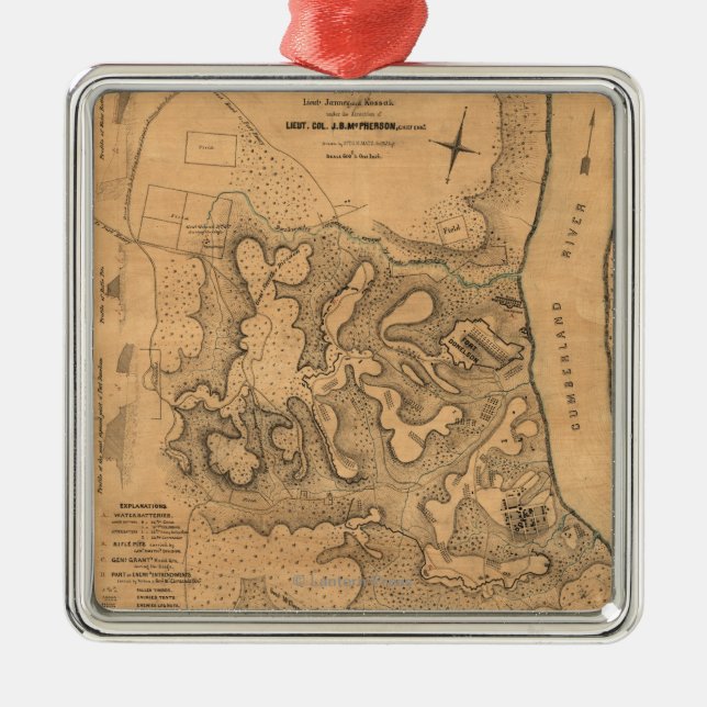 Kampf des Forts Donelson - ziviler Krieg Ornament Aus Metall (Vorne)