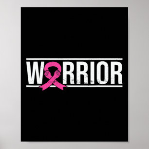 Kampf des Kriegers gegen den rosa Ribbon-Brustkreb Poster