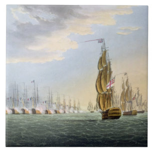 Kampf des Nils am 1. August 1798 graviert durch T Fliese