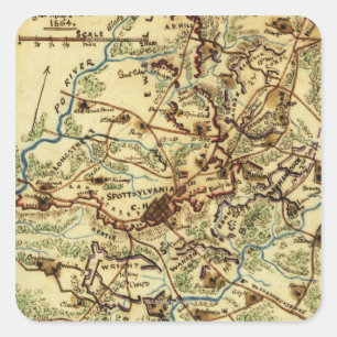 Kampf des Spotsylvania-Gerichtsgebäudes Quadratischer Aufkleber