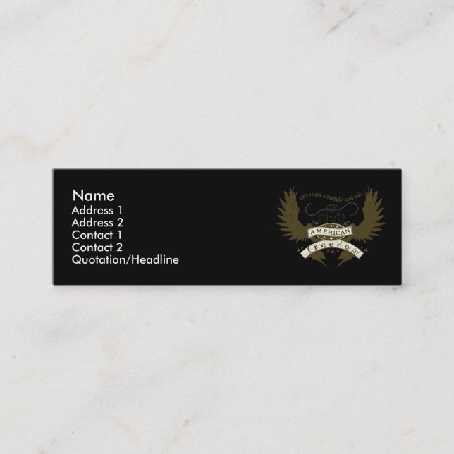 Kampf-Entwurfs-Visitenkarte Mini Visitenkarte (Vorderseite)