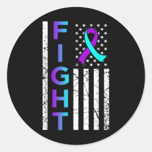 Kampf Flag Flats Fappy Suicide Awareness Support G Runder Aufkleber
