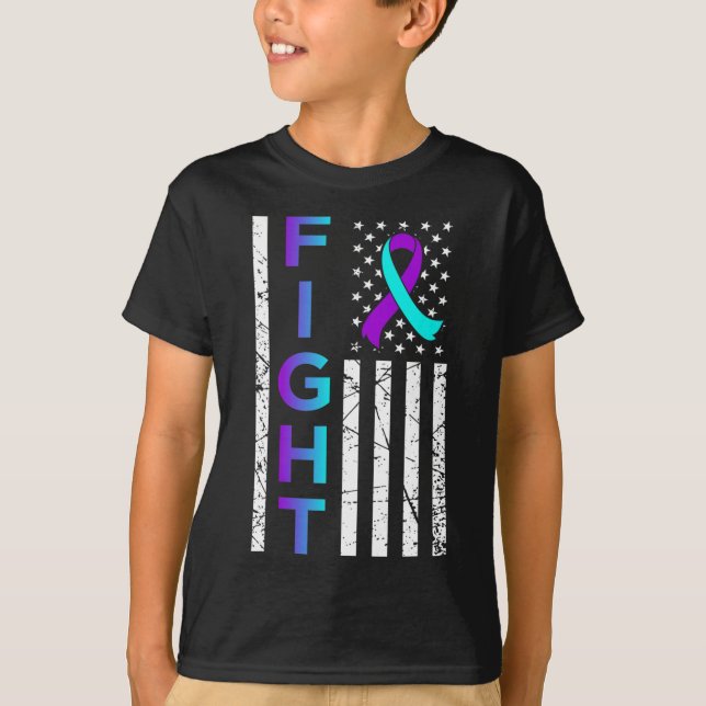 Kampf Flag Flats Fappy Suicide Awareness Support G T-Shirt (Vorderseite)