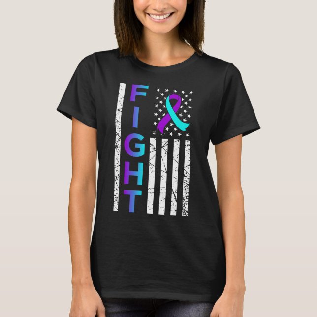 Kampf Flag Flats Fappy Suicide Awareness Support G T-Shirt (Vorderseite)