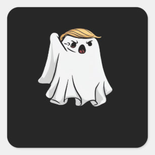 Kampf Funny Halloween Trumpkin Quadratischer Aufkleber