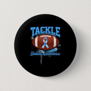 Kampf Fußball Blue Ribbon Diabetes Bewusstsein Button