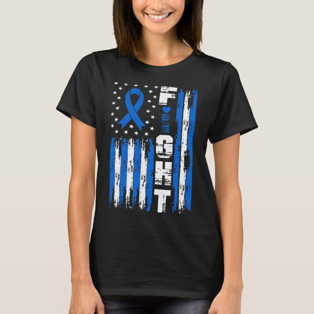 Kampf gegen Ataxie-Bewusstsein Patriotic USA Ameri T-Shirt (Vorderseite)