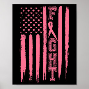 Kampf gegen Brustkrebs Amerikanische Flagge Brustk Poster